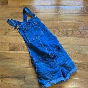 GAP Blue Denim Maternity Overall Shorts
